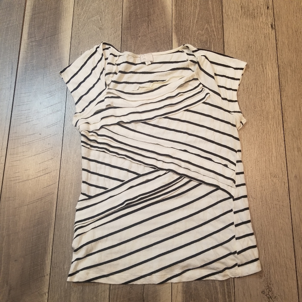 Striped Black and White Women's Top